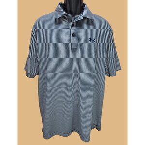 Under Armour Mens Loose Fit Polo Large Blue/Gray